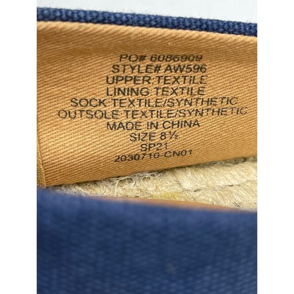 J. Crew Color block Canvas Cap Toe Slip-On Espadrilles Size 8.5 New Navy/Pink - Picture 5 of 8